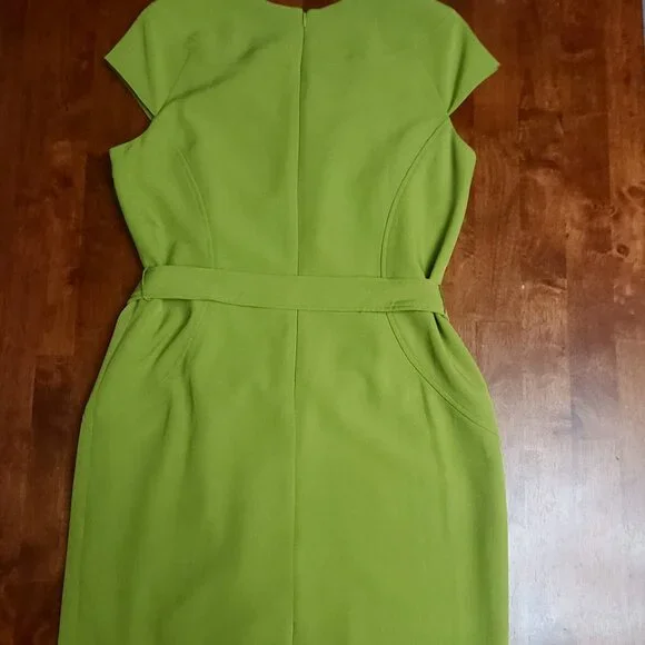 Kasper ~ Sz 12 ~ Bright Green Sheath Dress ~ NWT - Picture 6 of 11